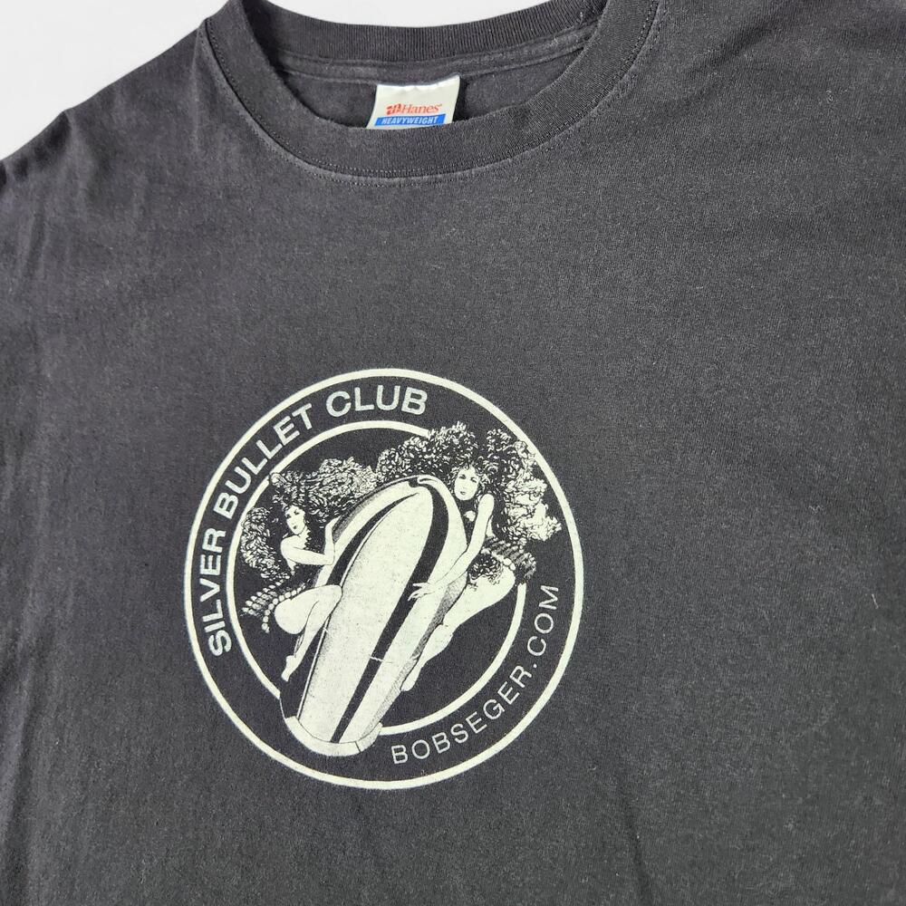Bob Seger Shirt Mens XL Black Silver Bullet Club Graphic Band Tee Rock Hanes